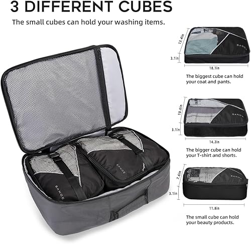 Miniatura 2 de BANGE Mochila de viaje durante la noche, bolsa de fin de semana aprobada por la FAA de 40 litros para llevar en la mochila.., Gris, Mochilas con