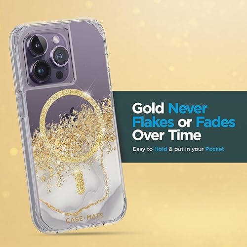 Miniatura 8 de Case-Mate Funda para iPhone 14 Pro – Karat Marble [protección contra caídas de 10 pies] [compatible con MagSafe] Funda magnética con bonito brillo