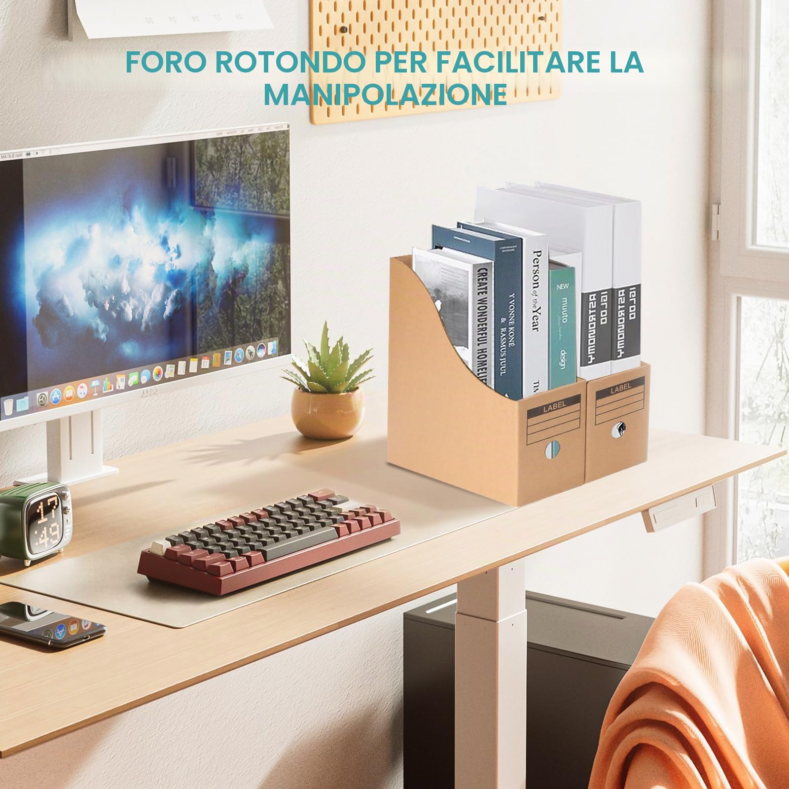 10 Pezzi Portariviste Cartone A4, Porta Documenti Con Etichette, Organizer Scrivania Ufficio per Ancelleria, Archivi (10)