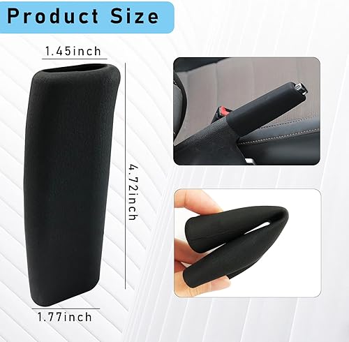 Miniatura 2 de Funda de freno de mano para automóvil, protector de palanca de cambios de freno de mano elástico antideslizante de silicona, cómoda decoración de