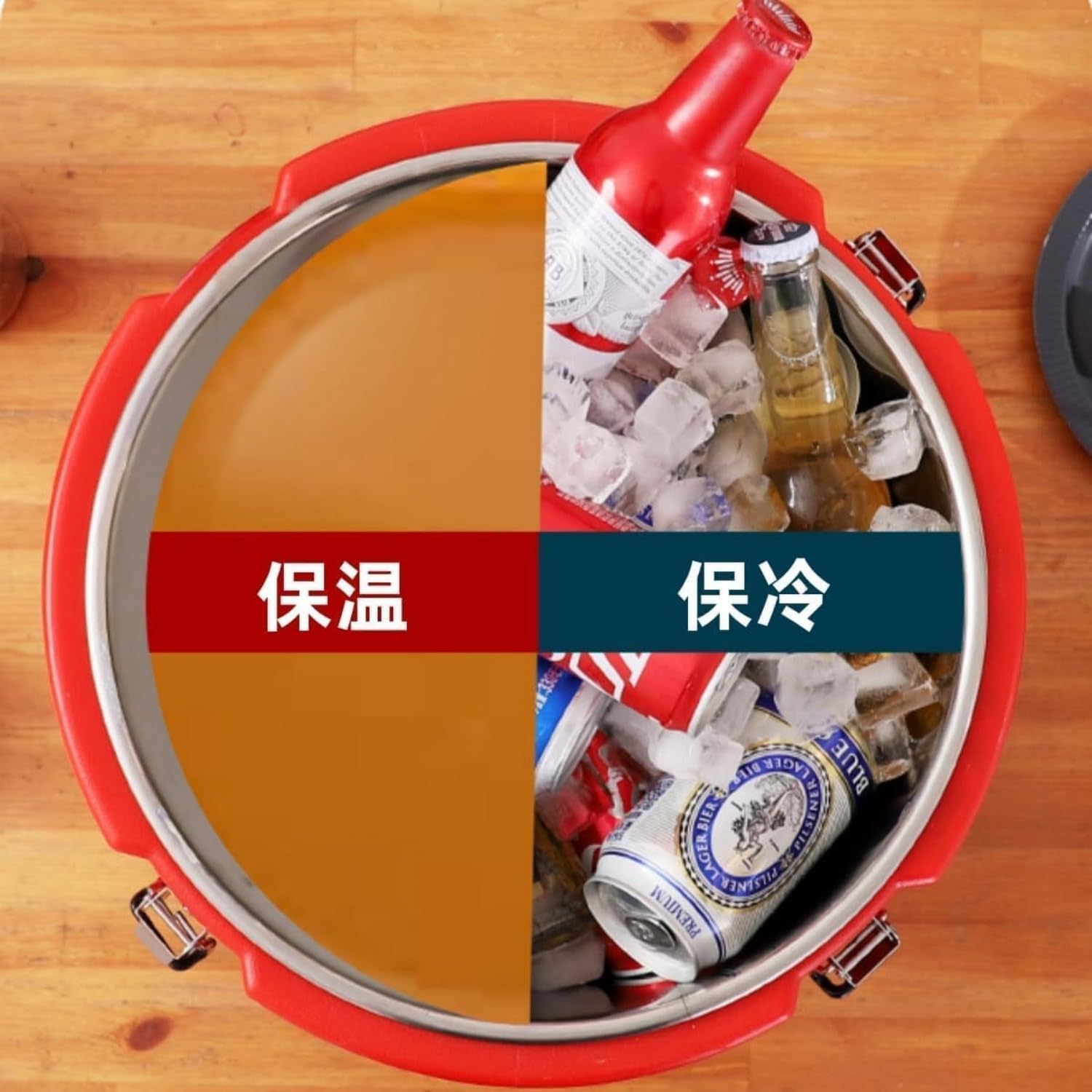 ステンレス断熱バレル アイスペール クーラーバケット 保温容器 業務用アイスバケツ 保温 保冷 蓋付き 大容量 カフェ レストラン