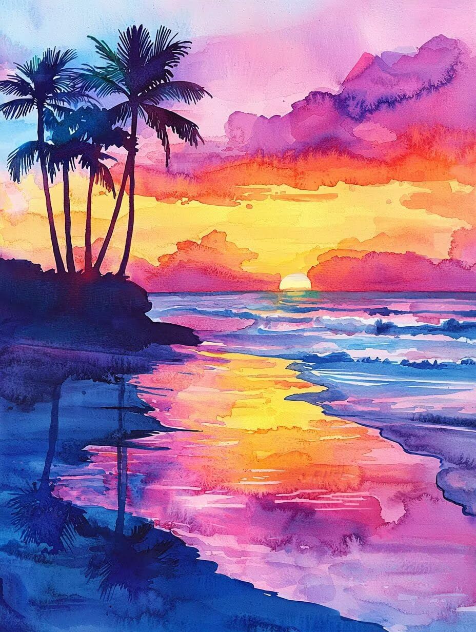 Zestawy artystyczne, pełne wiercenie dla dorosłych, Sunset Island, zestaw do malowania diamentami dla dzieci, DIY, pełne wiercenie, kryształ, haft, rzemiosło, poprawa umiejętności praktycznych dzieci