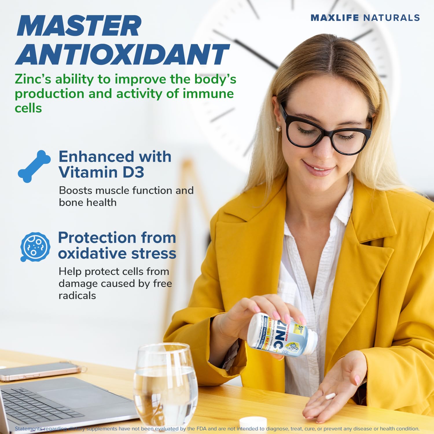 MaxLife Naturals Zinc Picolinate 50mg D3 K2, 60 Capsules Made in USA — Amazon image 4