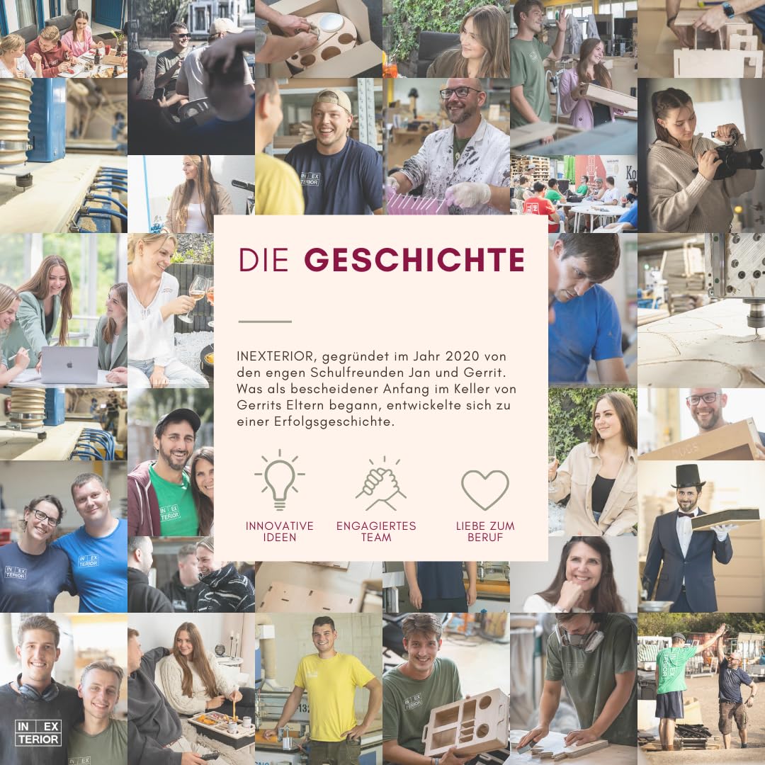 INEXTERIOR CouchBar - PERSONALISIERBAR - handgefertigt in Deutschland - Zwei Snackschalen, Organizer und Flaschenhalter - Couchbutler couchorganizer Sofaorganizer Sofaablage Tablett Couchbutler