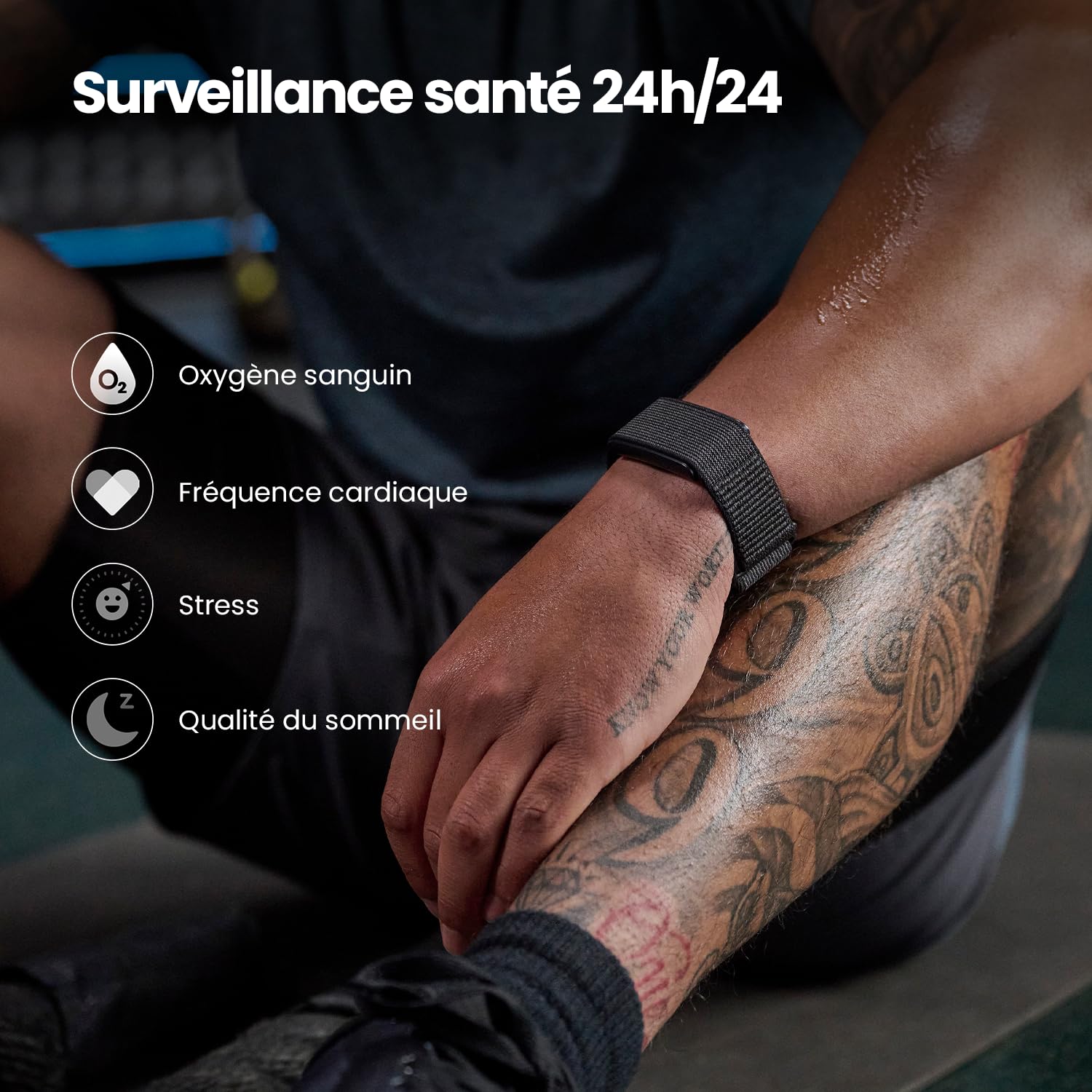 Amazfit Helio Strap Bracelet d'Activité, Suivi Sommeil & Cardio, 10 Jours Batterie, 50+ Modes de Sport, Musculation, Course Hyrox, Aucun Abonnement Requis, Tracker d’Activité pour Android et iOS