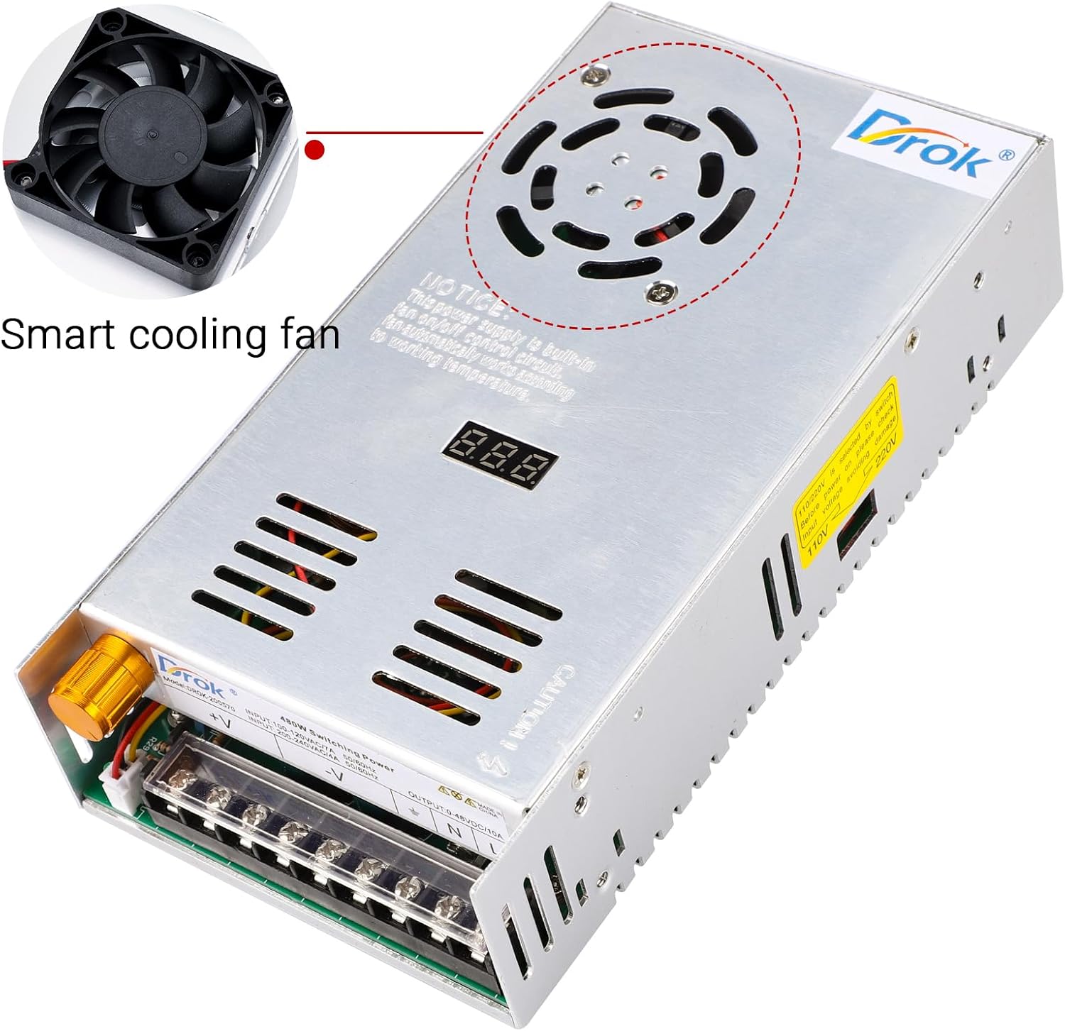 Cooling fan on the power supply