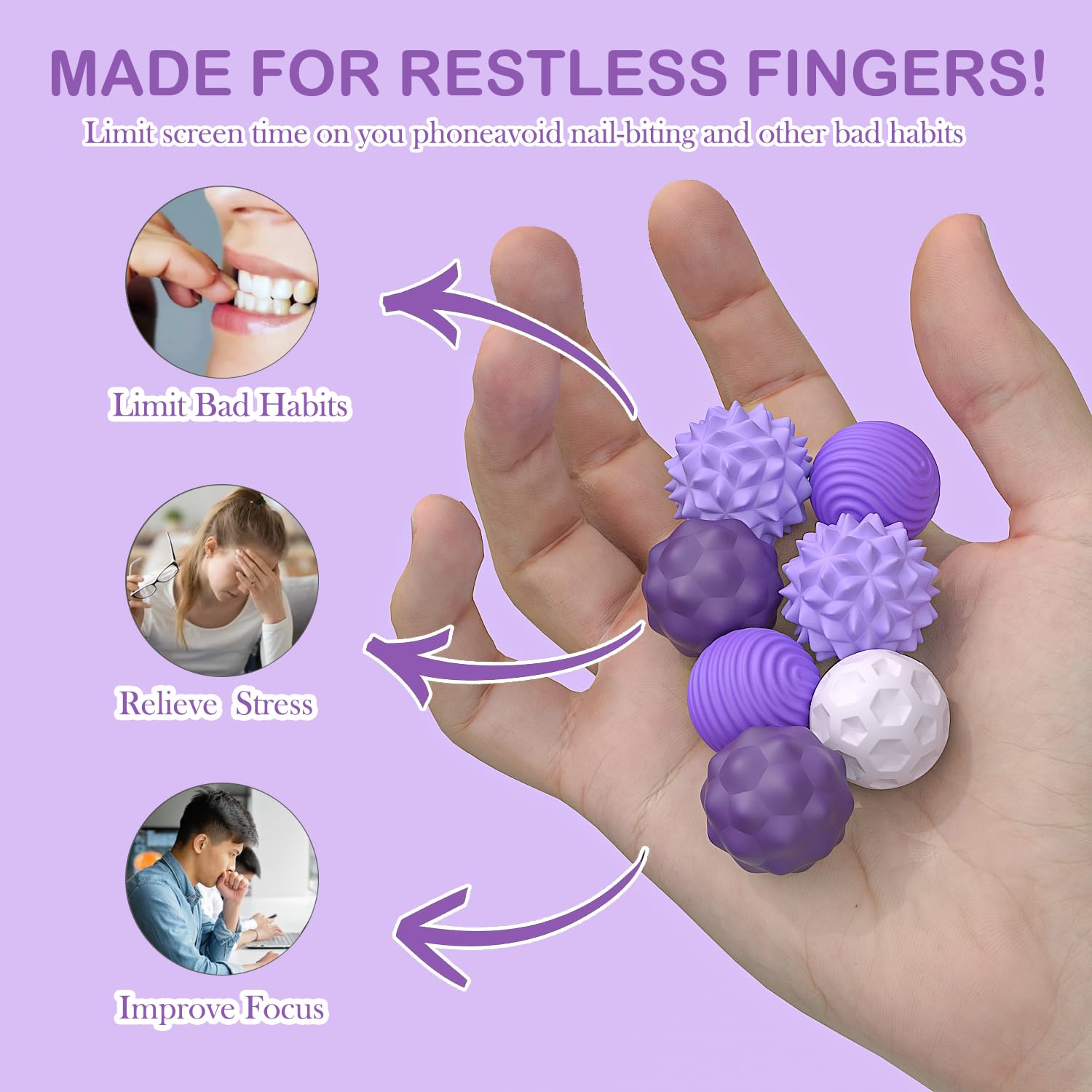 Goorder Silicone Magnetic Balls, Fidget Toys, 8-Pack Stress Relief Toys for Adults Teens - Image 2