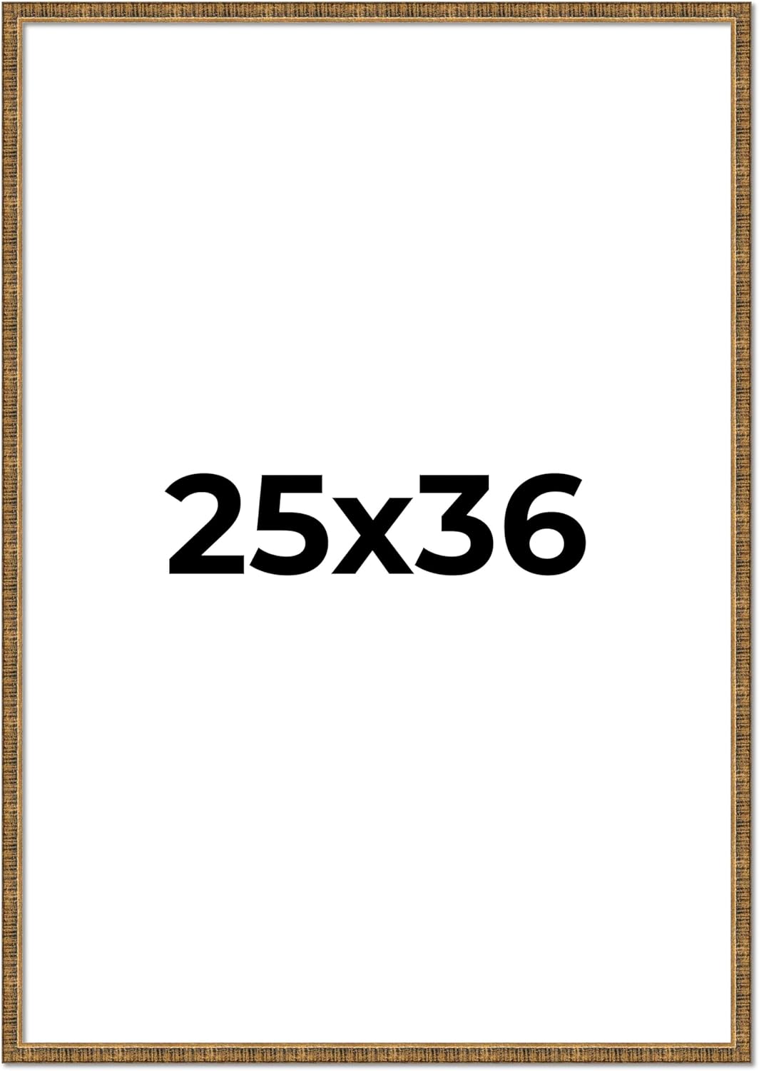 25x36 Frame Gold Kingsley Distressed Solid Wood Picture Frame Width 0.75 Inches | Interior Frame Depth 0.5 Inches | Kingsley Frame with UV Acrylic, Foam Board Backing & Hanging Hardware