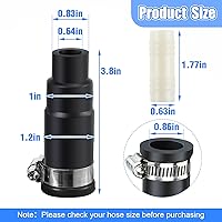 Vista 2 de Dreyoo 1 juego de adaptador de manguera de drenaje para lavavajillas compatible con trituradores de basura Insinkerator, conector de manguera