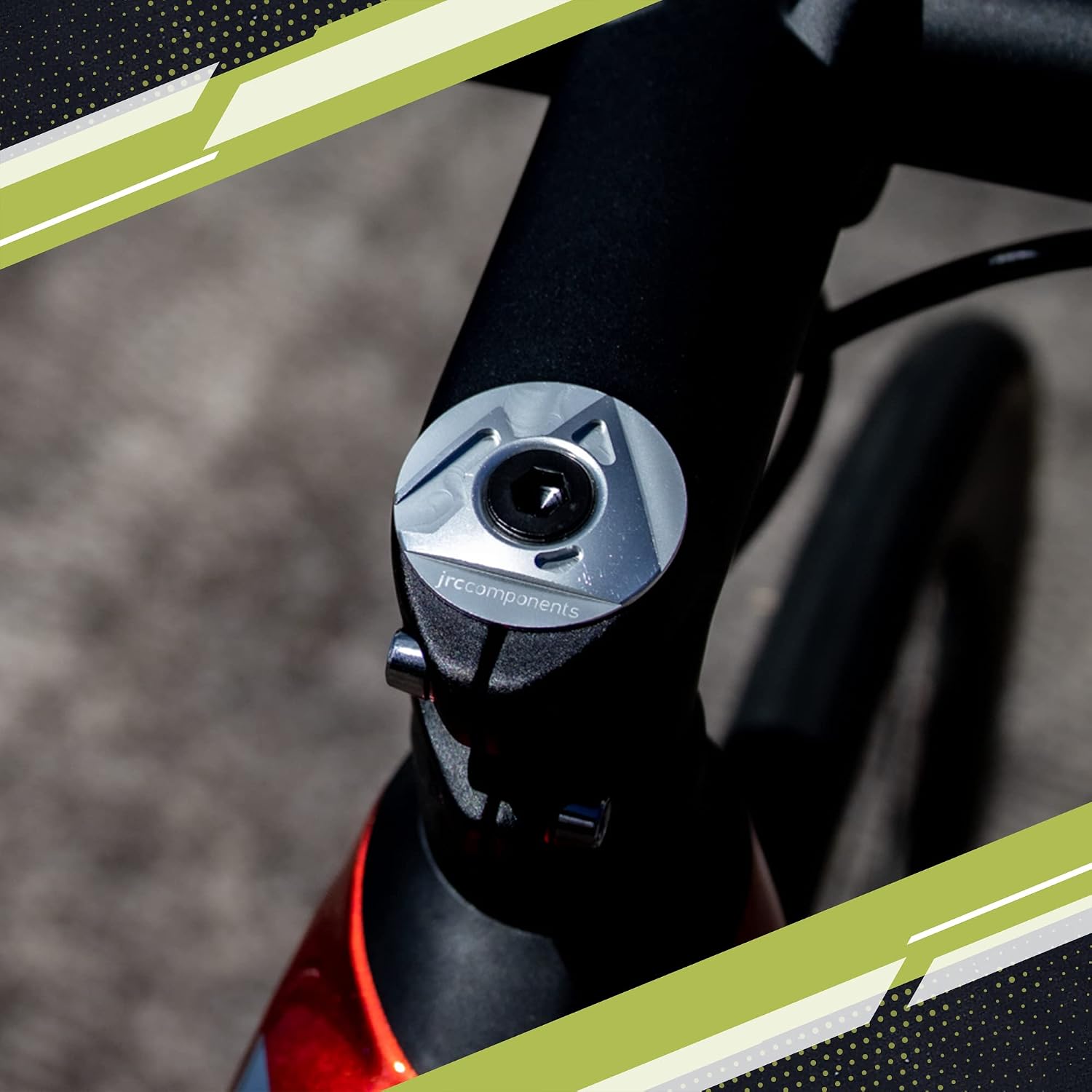 JRC Components Ahead Stem Top Cap JRC Logo Design | Lightweight 6061-T6 Aluminum Top Cap | Compatible with Road, Gravel & Mountain 1-1/8" Threadless Steerers