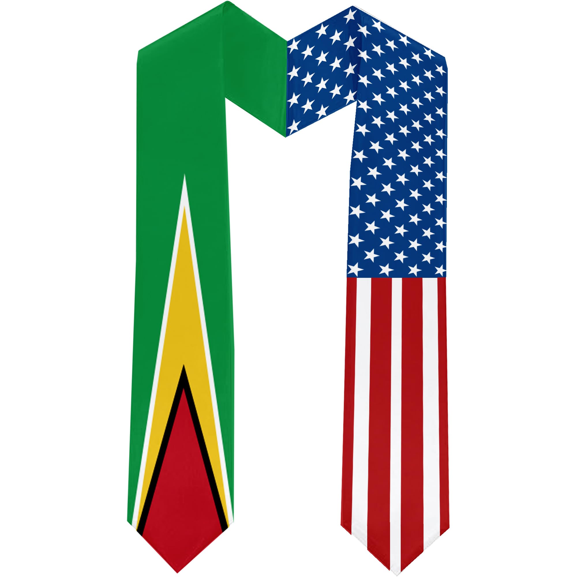 2025 Guyana Flag and USA Flag Graduation Stole Graduation Sash Class of 2025 Graduation Scarf for International Student (Baccalaureate Gown and Hat Not Included)