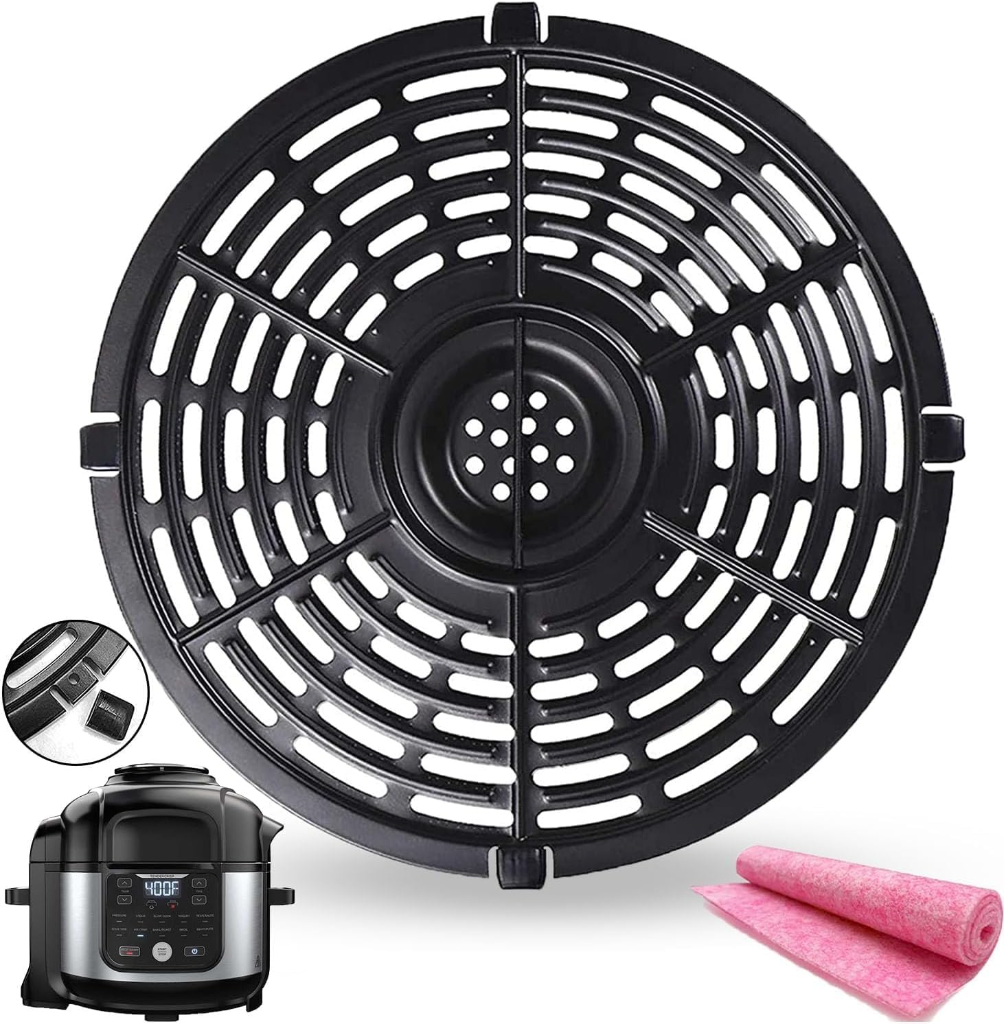 6.5QT Air Fryer Grill Crisper Plate for Ninja OP302/OS301/OS300/FD302/FD305 Foodi Pressure Cooker Air Fryers, Upgraded Grill Pan Grate Tray Rack Grid Shelf for Ninja Air Fryer, Nonstick 6.5QT Air Fryer Grill Crisper Plate for Ninja OP302/OS301/OS300/FD302/FD305 Foodi Pressure Cooker Air Fryers, Upgraded Grill Pan Grate Tray Rack Grid Shelf for Ninja Air Fryer, Nonstick