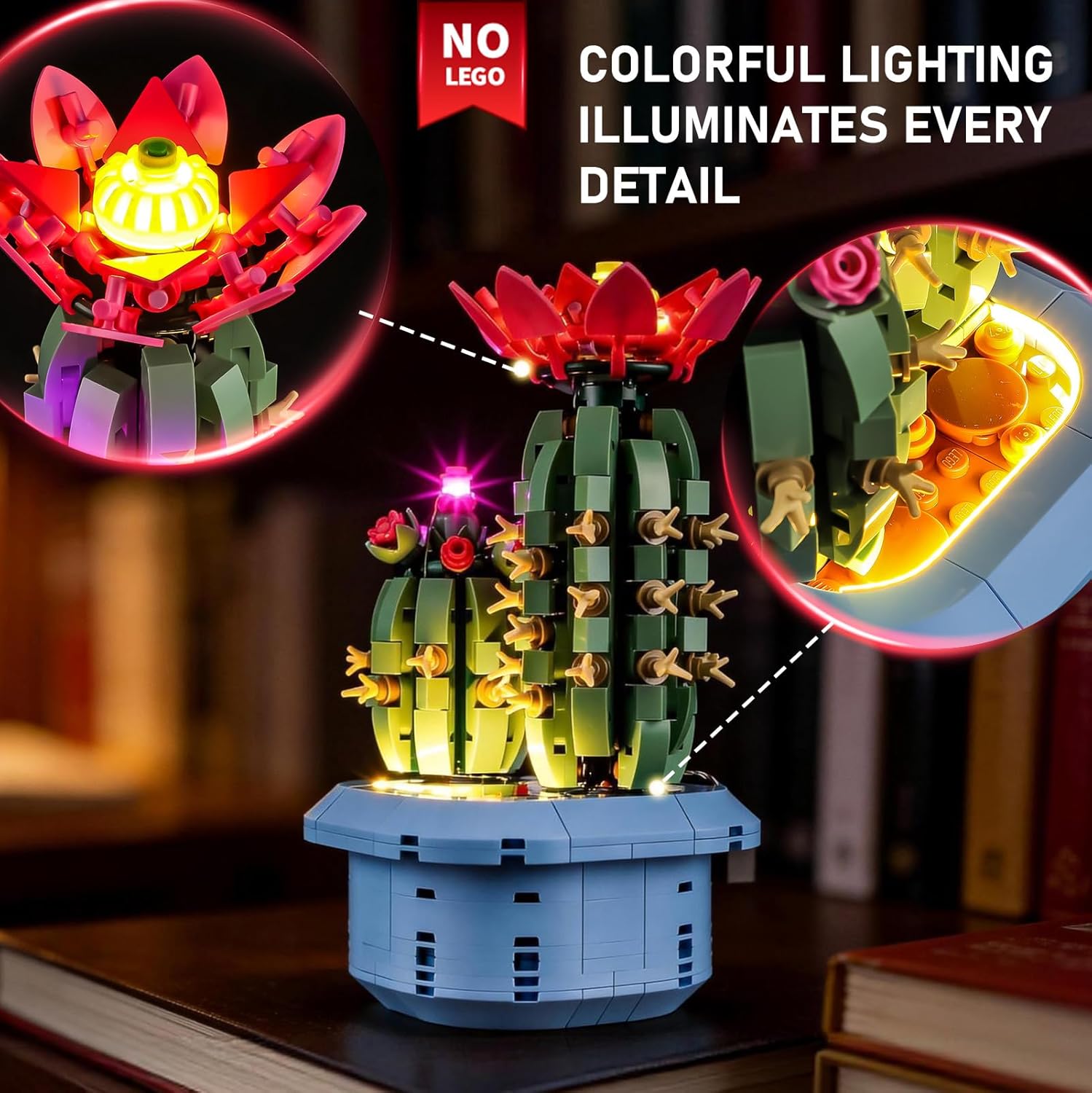 BRIKSMAX 2.0 Light Kit Compatible with Lego The Botanical Collection Flowering Cactus 11509 Building Sets- Original LED Lighting Kits (Accessories Only) for Display, Gifts & Collectors
