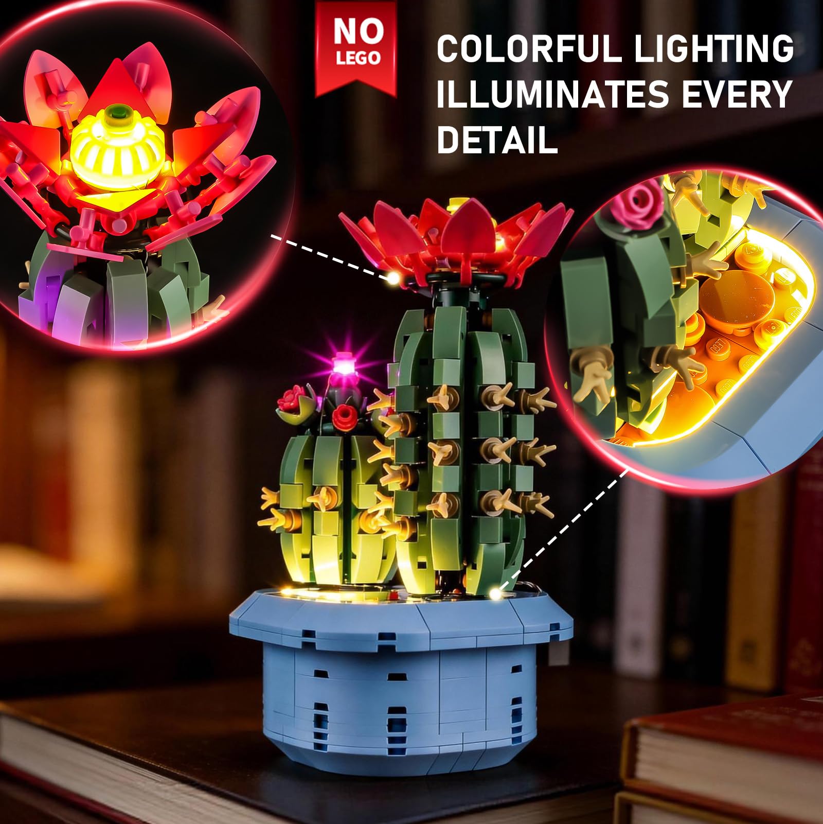 BRIKSMAX 2.0 Light Kit Compatible with Lego The Botanical Collection Flowering Cactus 11509 Building Sets- Original LED Lighting Kits (Accessories Only) for Display Gifts & Collectors - Image 2