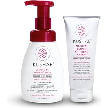 Kushae Clean and Smooth Bundle - 2-in-1 Gentle Foaming Wash to Balance pH & Maintain Freshness - Feminine Soothing After Shave Cream - OB/GYN Made, All-Natural, Made in USA