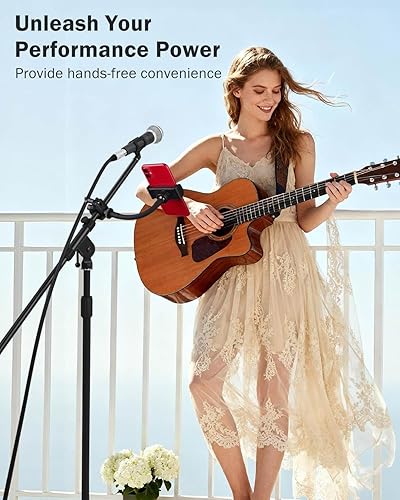 Miniatura 2 de LMS Soporte de micrófono para teléfono, soporte flexible para micrófono, soporte de soporte de música para iPhone, soporte de micrófono, clip de