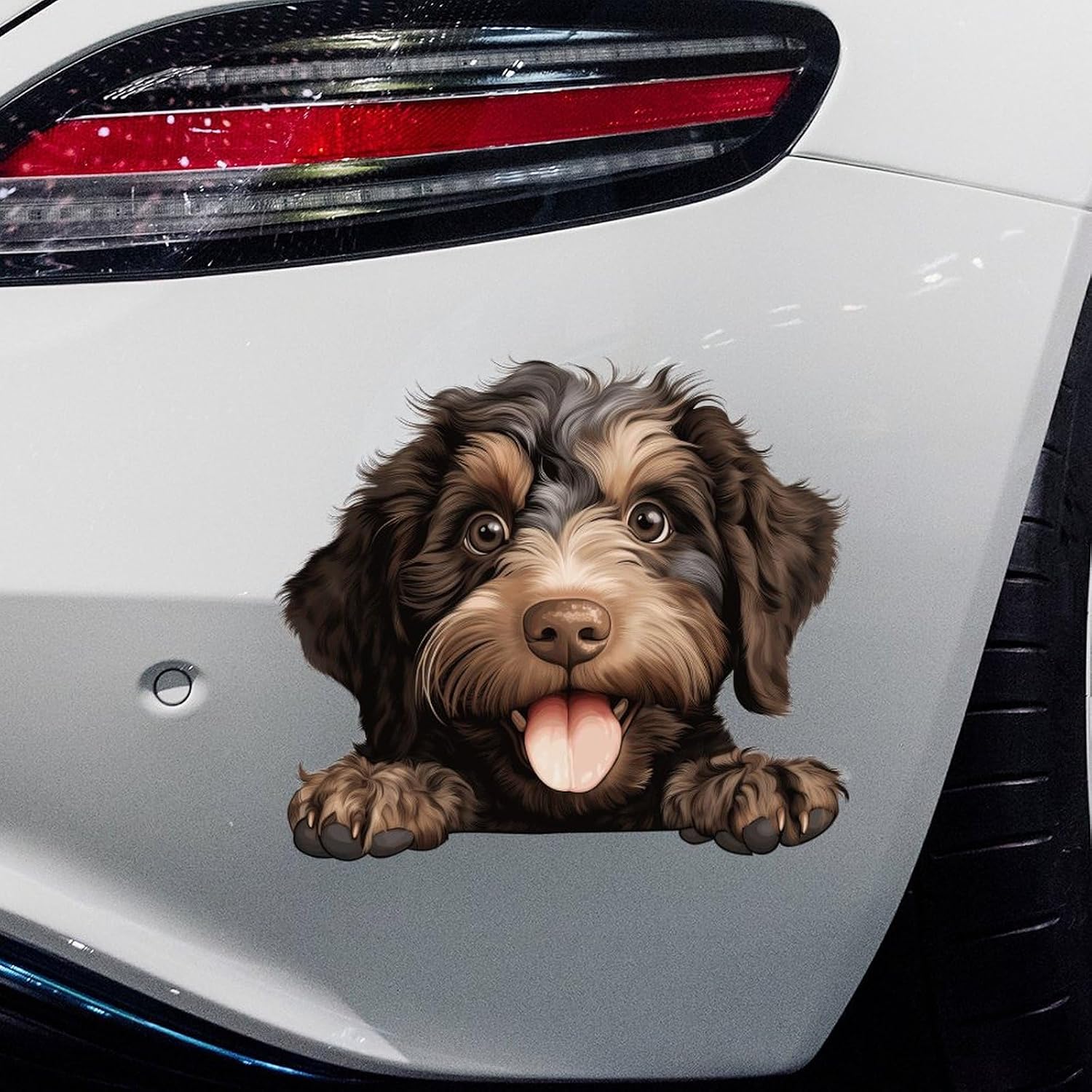 Barbet Dog Stickers for Car Peeking Sneaky Vinyl Decal Fridge Decor Vinyl Decal Die Cut Decals Funny Pet Dog Lover Gifts Vinyl Stickers Decal Any Smooth Surface Guitar Stickers Box Decals image 2
