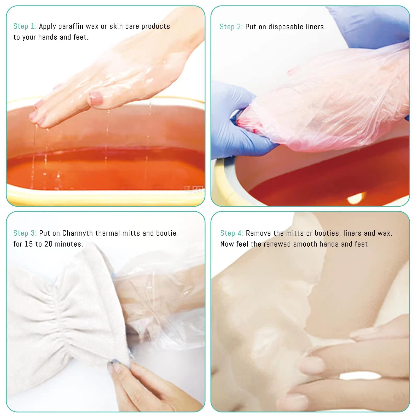 Parafina de Baño de Rizo para Guantes y Forros para Pies, Tratamiento de Manos y Pies de Calor Grueso Aislado para Pies Spa Feet Cover Ideal para Hombres Mujeres (Blanco)