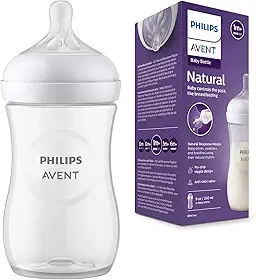 Philips Avent Mamadeira Pétala 3.0 9oz/260ml com Bico de Fluxo Médio (Fluxo 3), Azul, SCY903/01