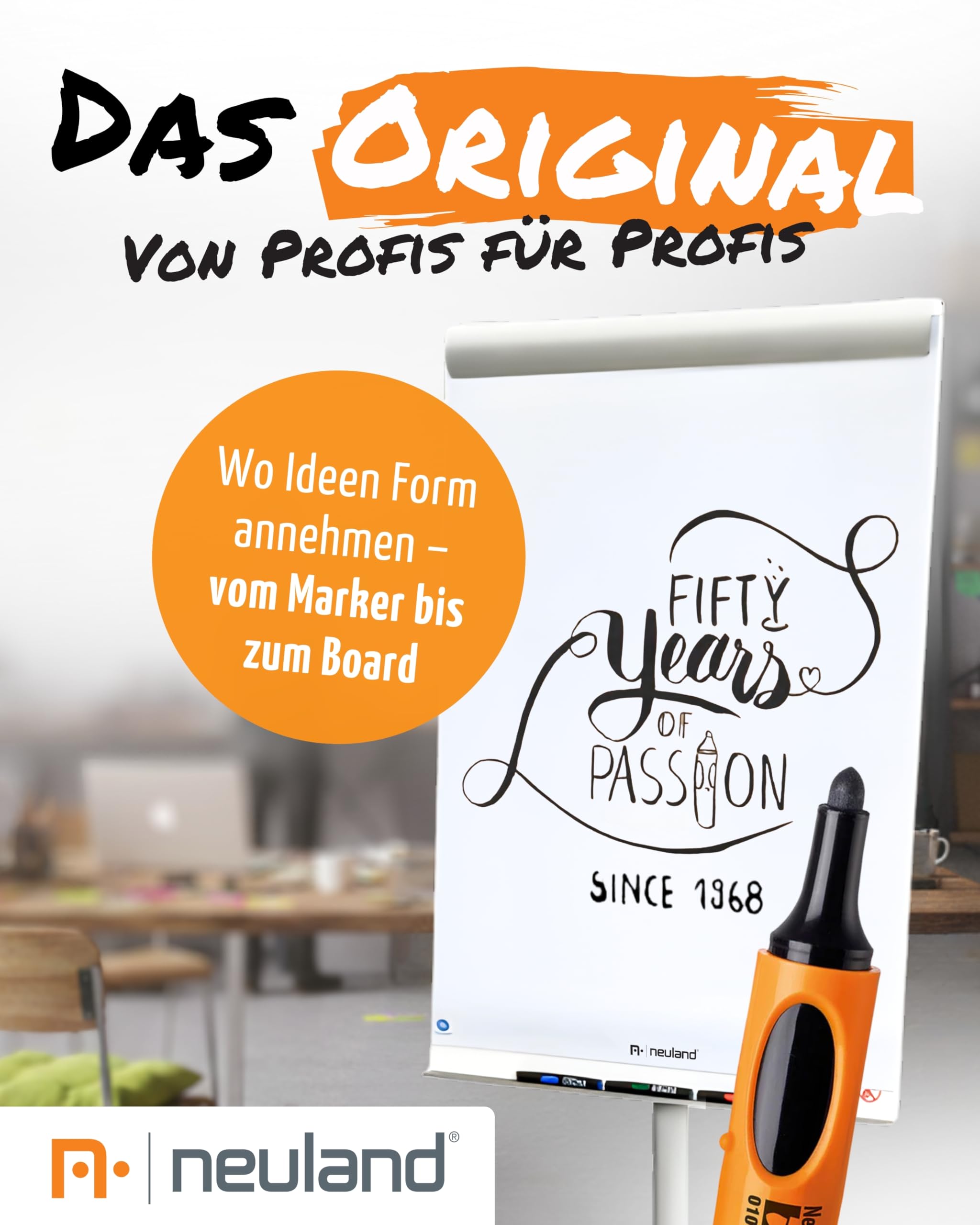 Neuland Outliner-Set I 8er Mix-Set in Schwarz mit verschiedenen Spitzen I Nachfüllbare & ergonomische Permanentmarker I Ideal für sattschwarze, verwischfeste Konturen in allen Formaten