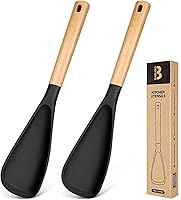 Vista 13 de Cuchara de cocina para utensilios de cocina antiadherentes, ideal para cocinar y servir silicona mate resistente sin BPA, cuchara con mango de Caqui