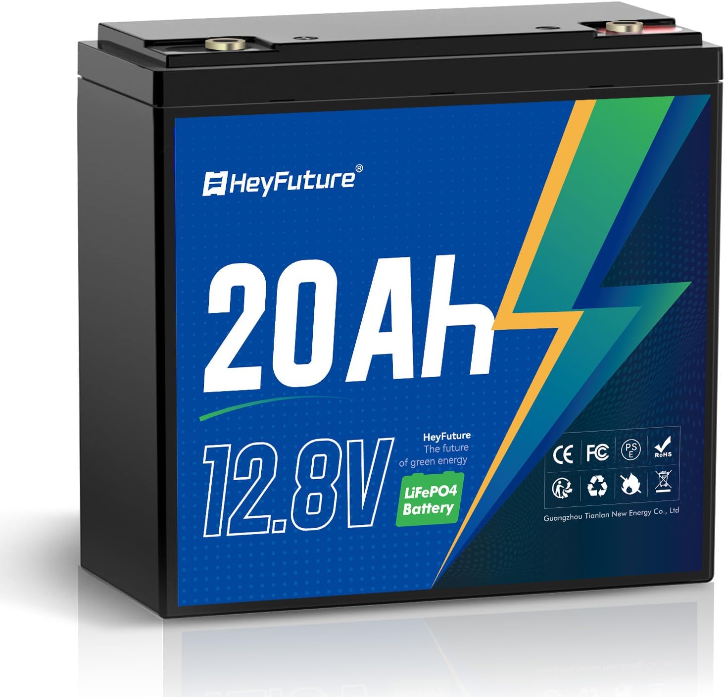 12V 20Ah Lithium LiFePO4 Deep Cycle Battery, Rechargeable Battery Up to 2000-7000 Cycles, Built-in BMS, Lithium Iron Phosphate for Solar, Marine, Energy Storage, Off-Grid Applications