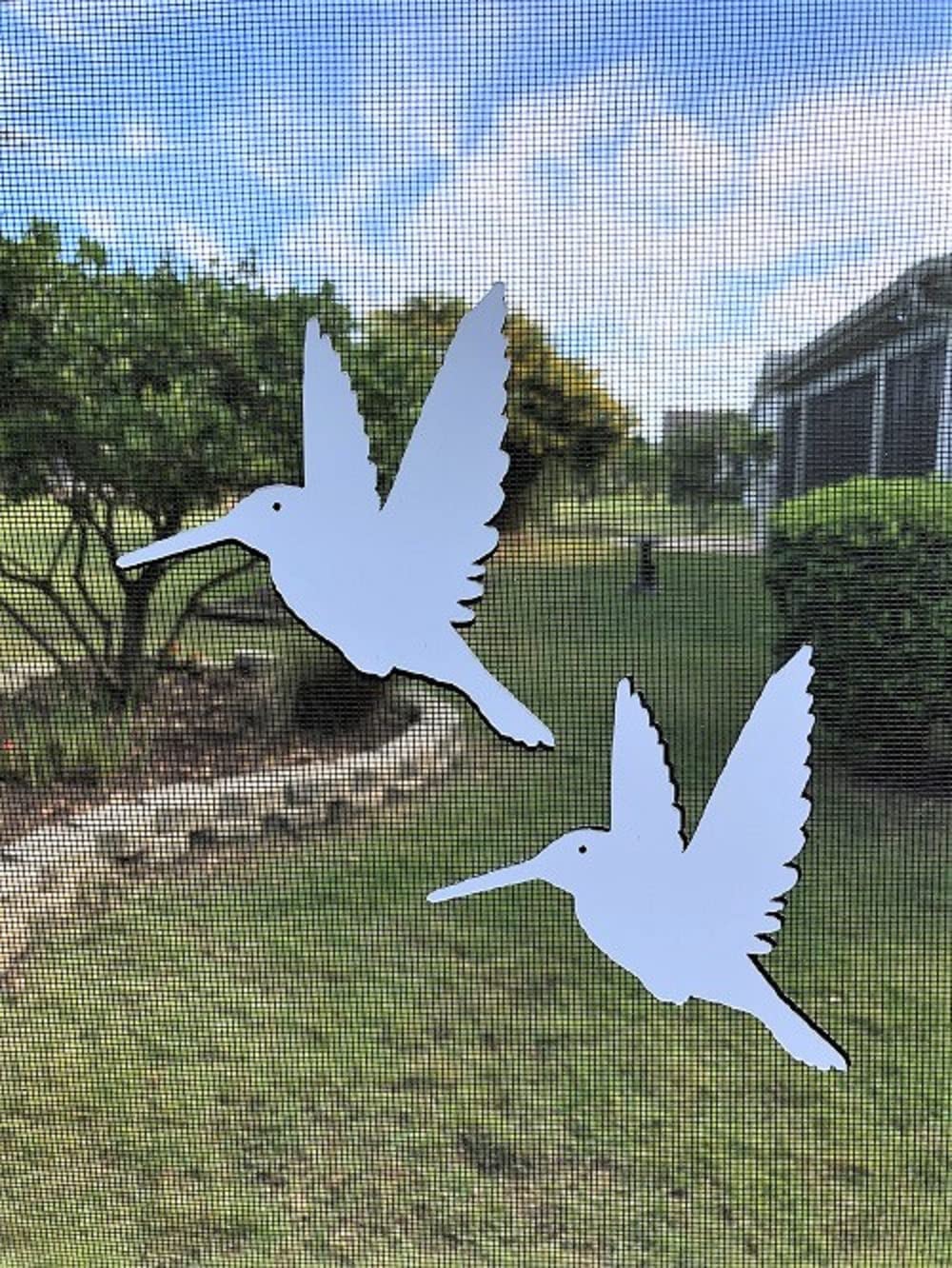 DCentral Two Hummingbirds Flexible Screen Magnets Multipurpose, Double-Sided, for Non-Retractable Screens, Helps to Stop Walking into Screens, Size W 4.4" x L 4.5" ea