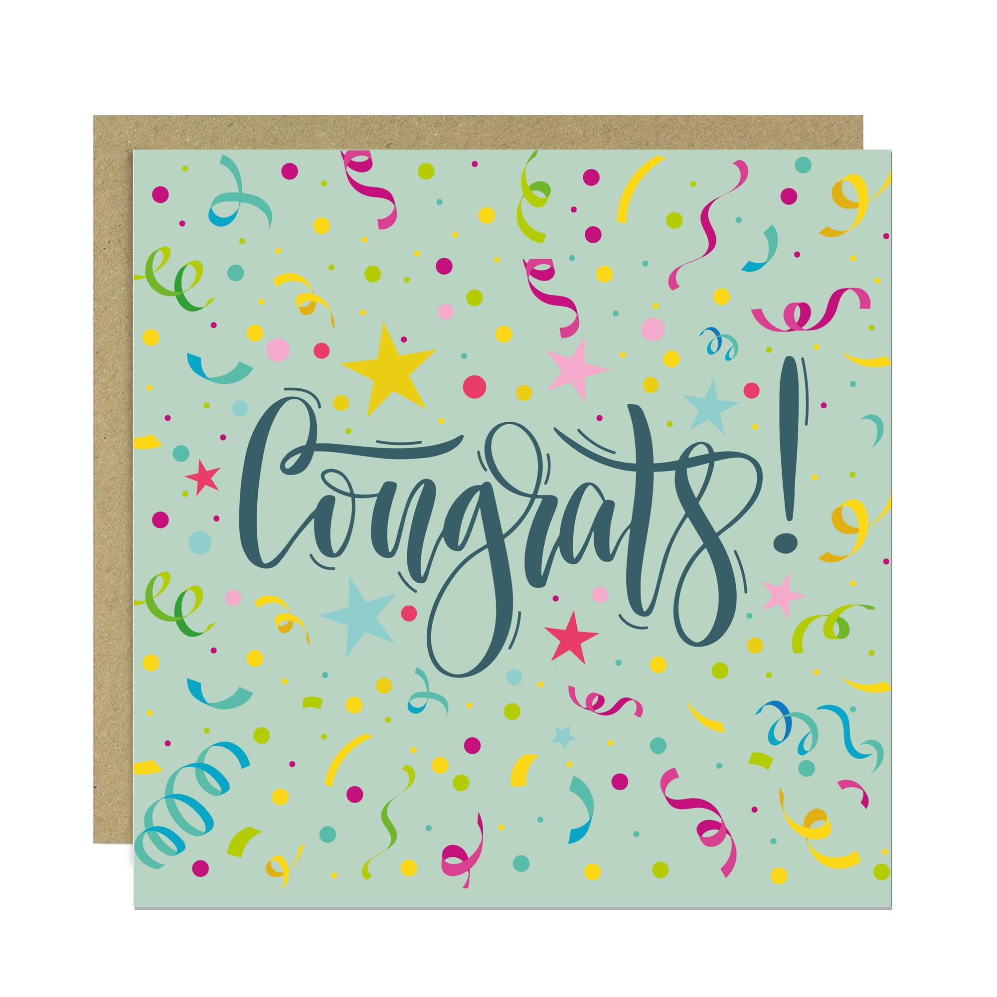 RED OCEAN Congratulations Card Passed Exams Graduation Congrats Card For Daughter Son New Job Retirement Well Done Appreciation Cards 145x145mm With Kraft Envelope (Congrats - Green)