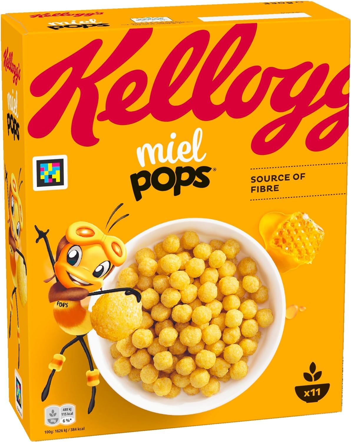 Kelloggs Miel Pops Cereal, 330g, Tasty & Nourishing Breakfast, Multigrain Rings With Honey, Source of Fibre, High in Vitamin D & Calcium, Ideal For Breakfast & Snacks (B0CVNCS28G) Amazon Price History, Amazon Price Tracker
