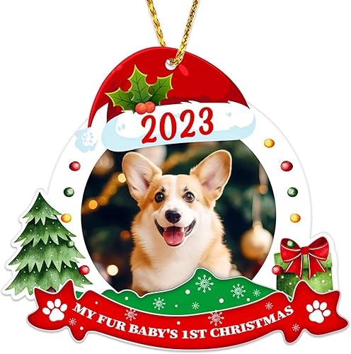 Miniatura 7 de My Fur Baby - Marco de fotos de la primera Navidad 2023, marco de fotos personalizado de perro, regalo para perro, papá, mamá, amante de las