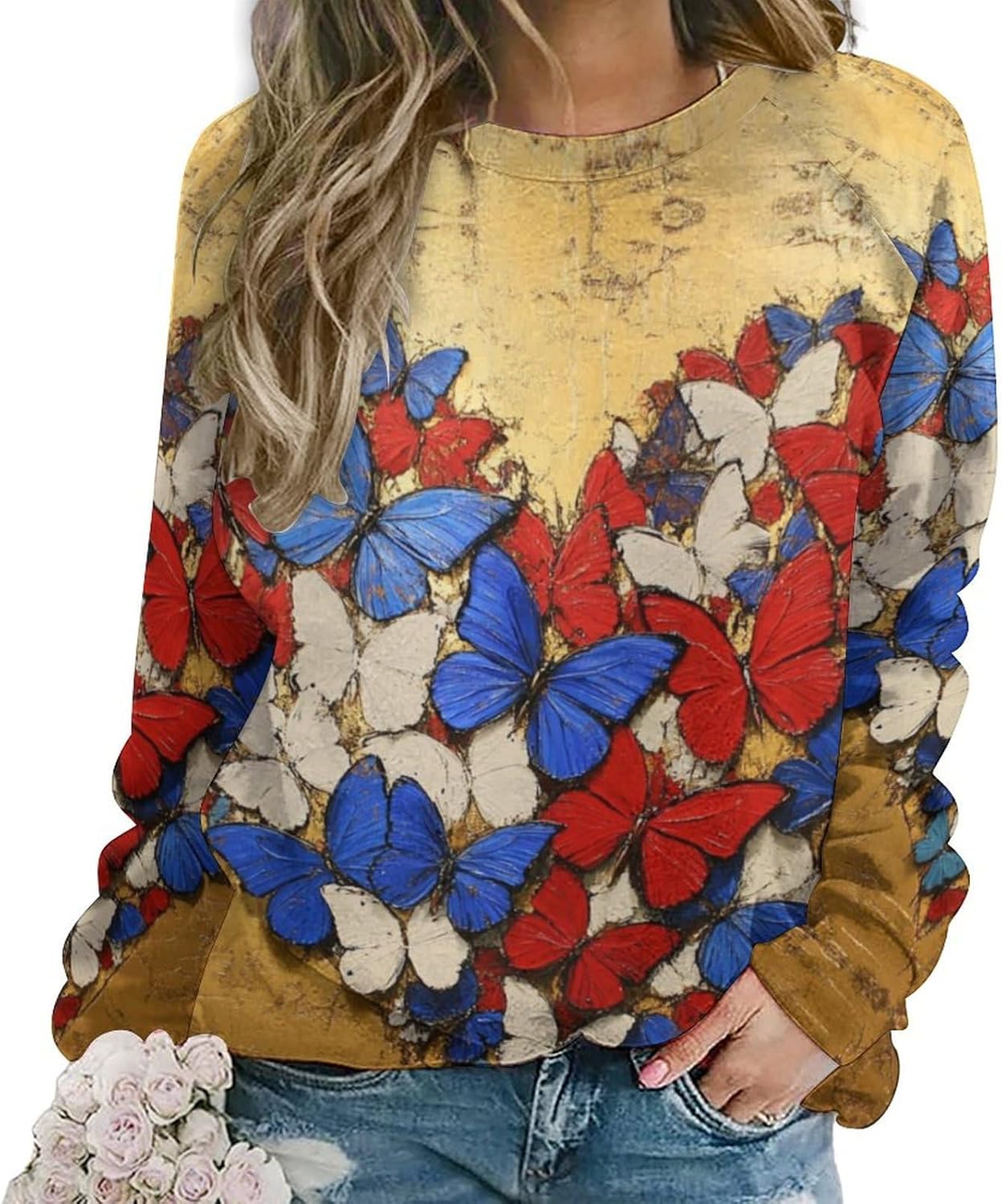 Valentines Day Sweatshirts For Women Heart Print Pullover Crewneck Plus Size 2025 S...