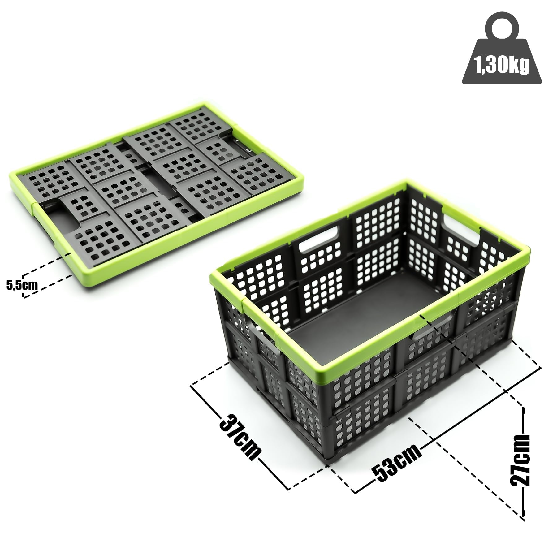BigDean Klappbox faltbar extra groß & extrem stabil – Klappkorb ideal für Einkäufe und Transport – Einkaufskorb faltbar Made in Germany Klappbox