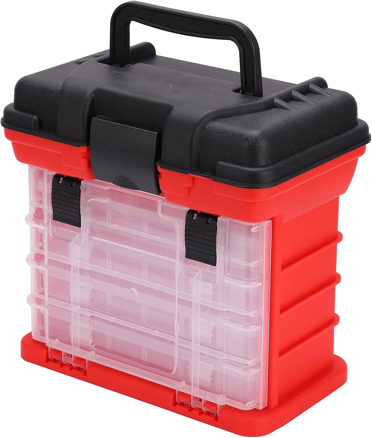 JEOZBM Fishing Tackle Box Kit, 4 Layers Portable Fishing Accessory Box Case with Handle, Fishing Stuff Storage Case for Fishing Accessories