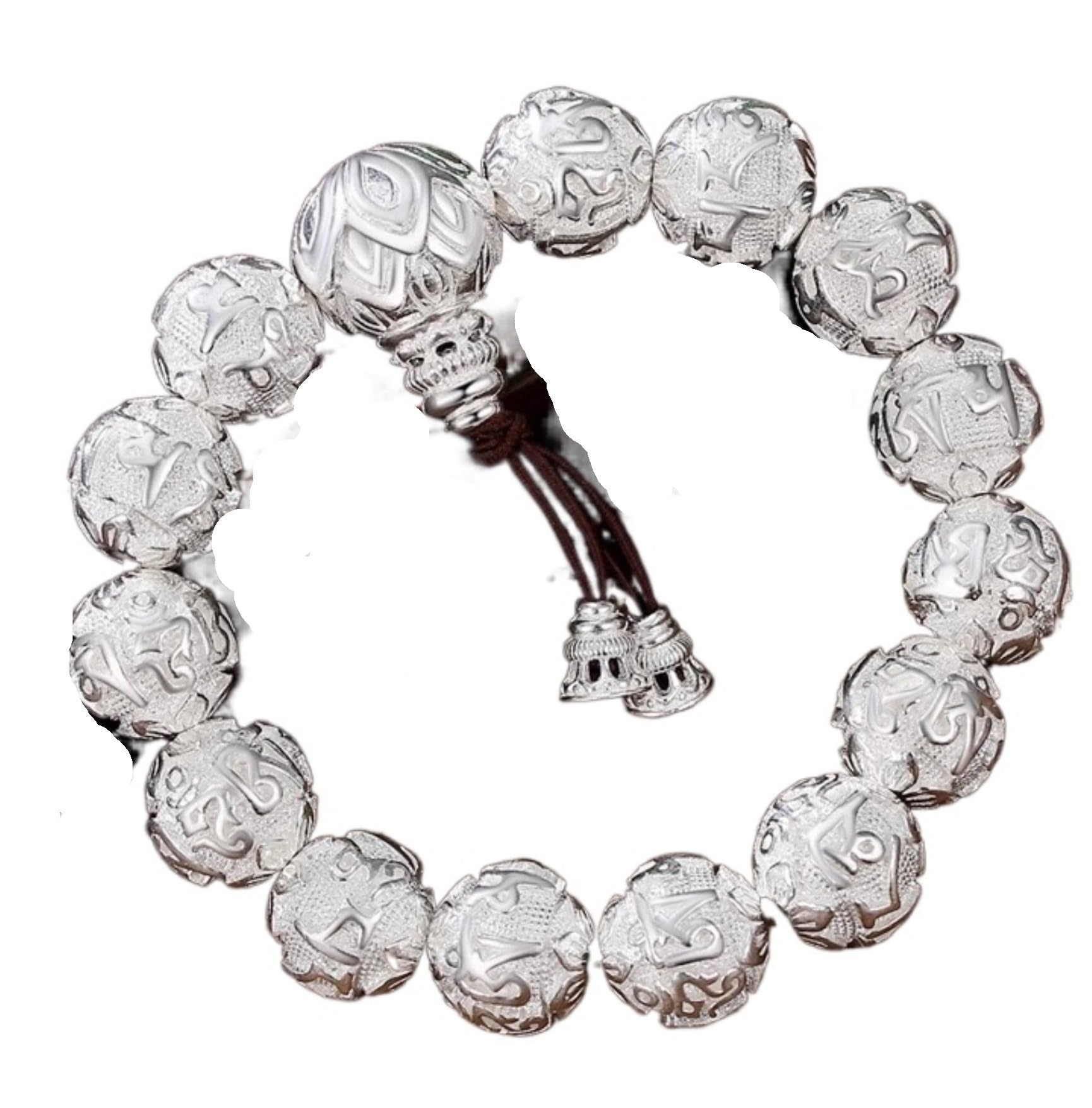 Bracciali Bracciale Gioielli da Donna for Donna Bracciale in Argento Sterling 925 con Braccialetto di Perline amuleto Intagliato a Mano Feng Shui Cinese Perline