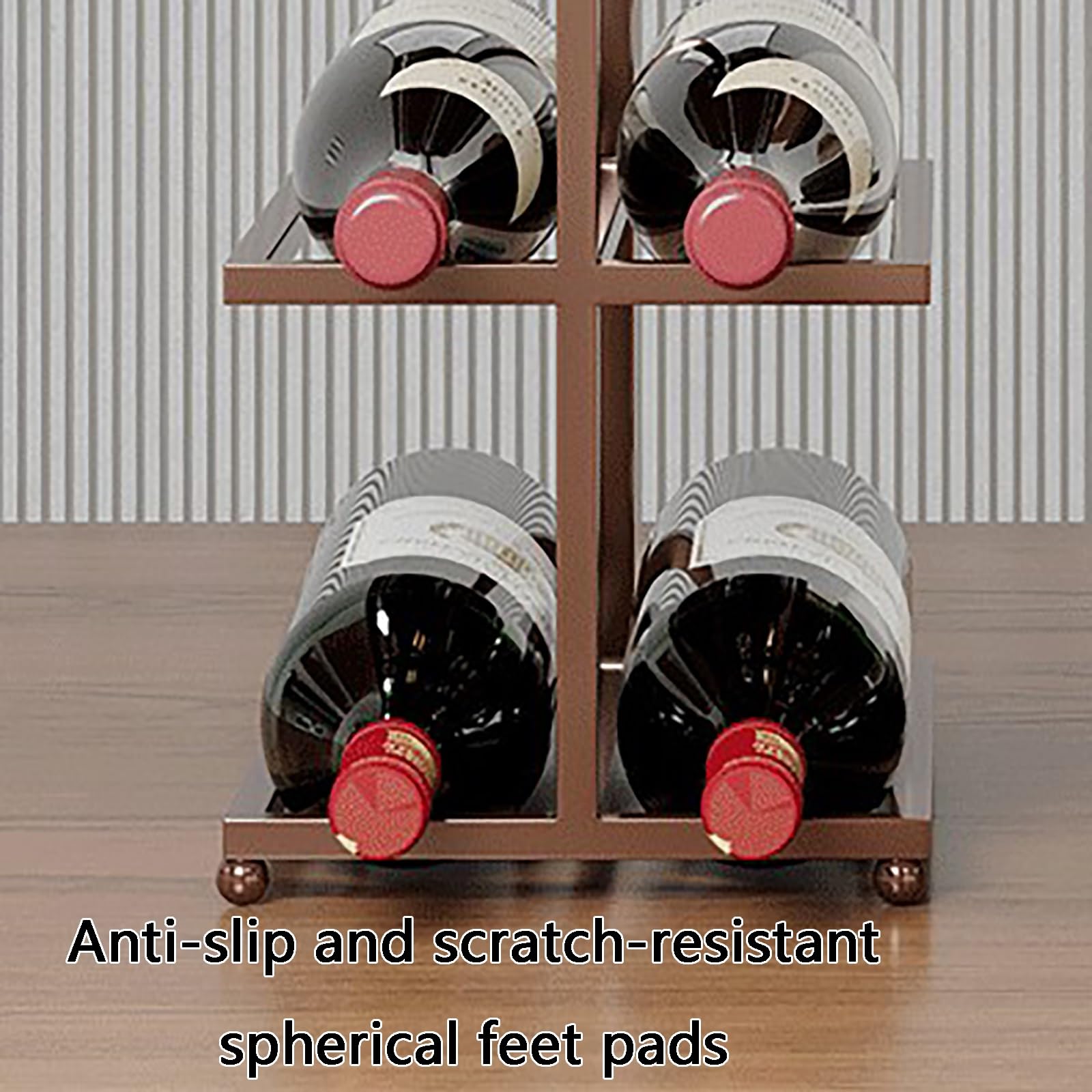 Weinregal, 3-stufiges Weinregal, kein Zusammenbau erforderlich, for Küchen(Brown)