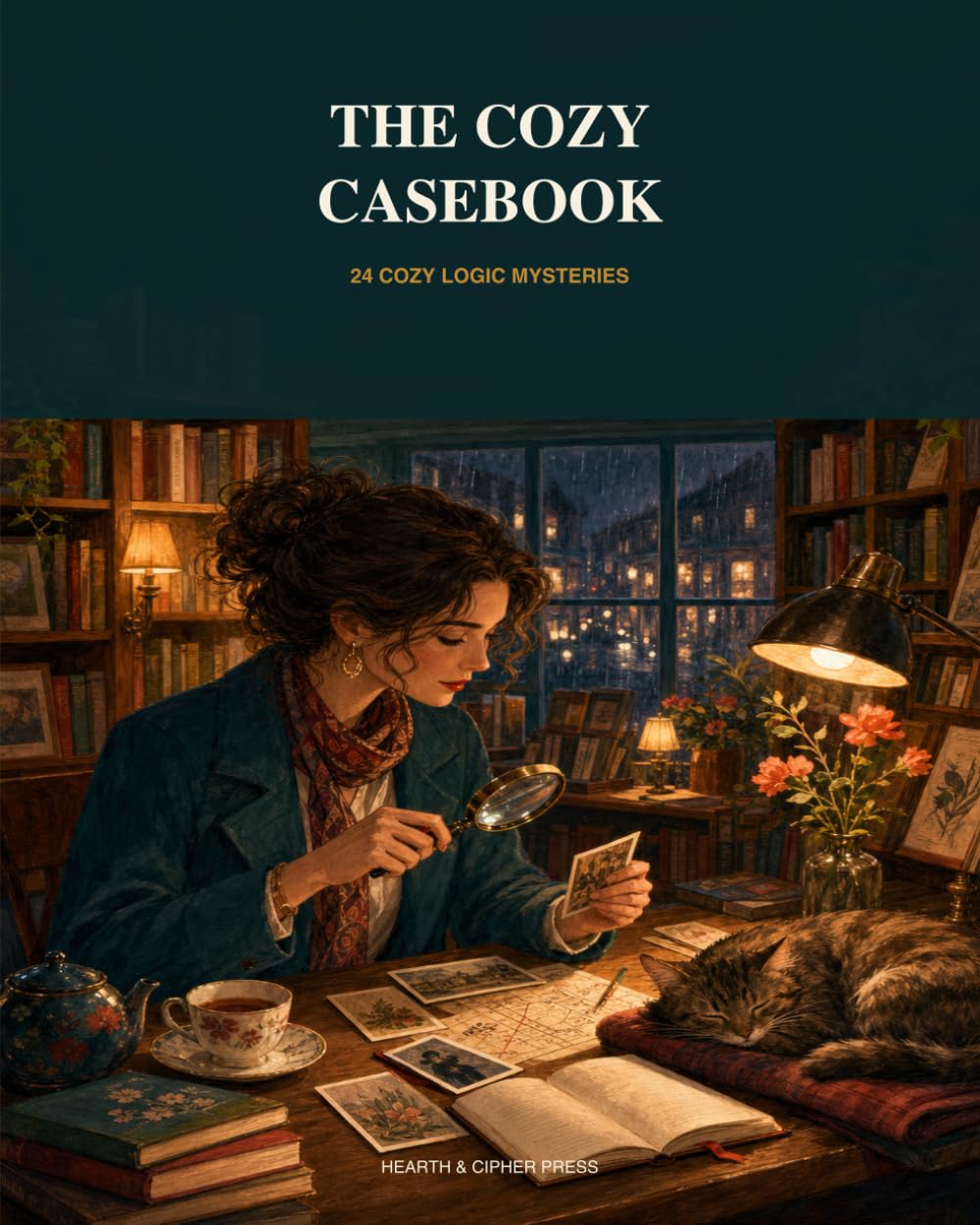 The Cozy Casebook: 24 Cozy Logic Mysteries for Adults - Bite-Size Brain Teasers, Deduction Grids, and Gentle Whodunits