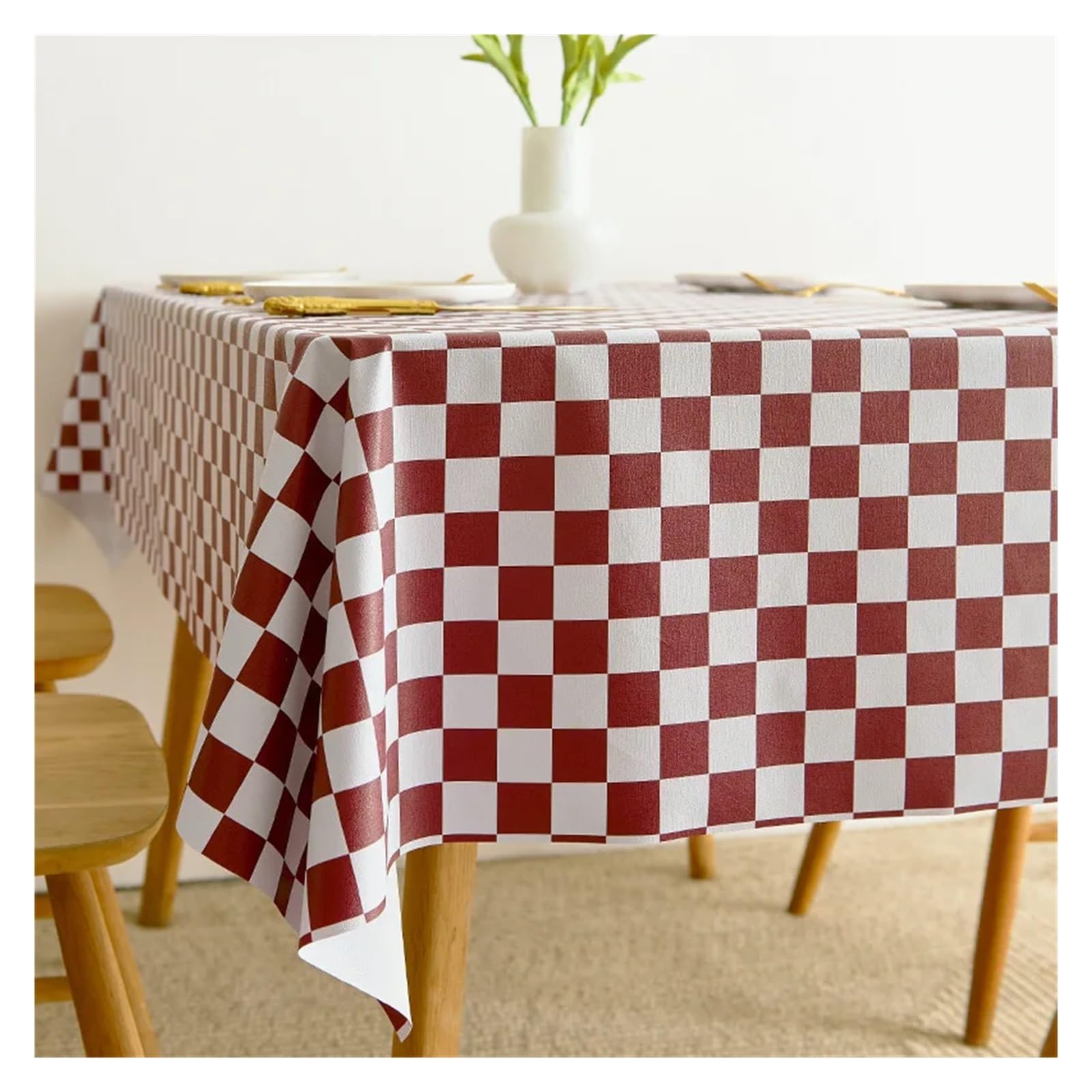 Mzsklw Wine White Waterproof Tablecloth Pvc Square Tablecloth Rectangle Waterproof Table Cloth Tabletop Cover Oil Proof Wipeable Covers(,140X180cm)
