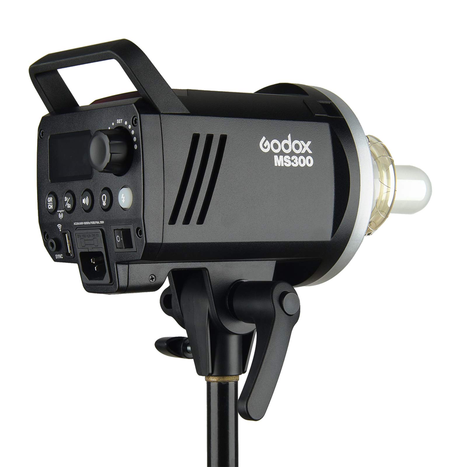 Godox MS300 Compact Studio Flash 300W 2.4 G Monolight inalámbrico con lámpara de Modelado de 150 W, excelente Estabilidad de Salida de Potencia, antipreflash, Montaje Bowens, 5600 ± 200 K CCT