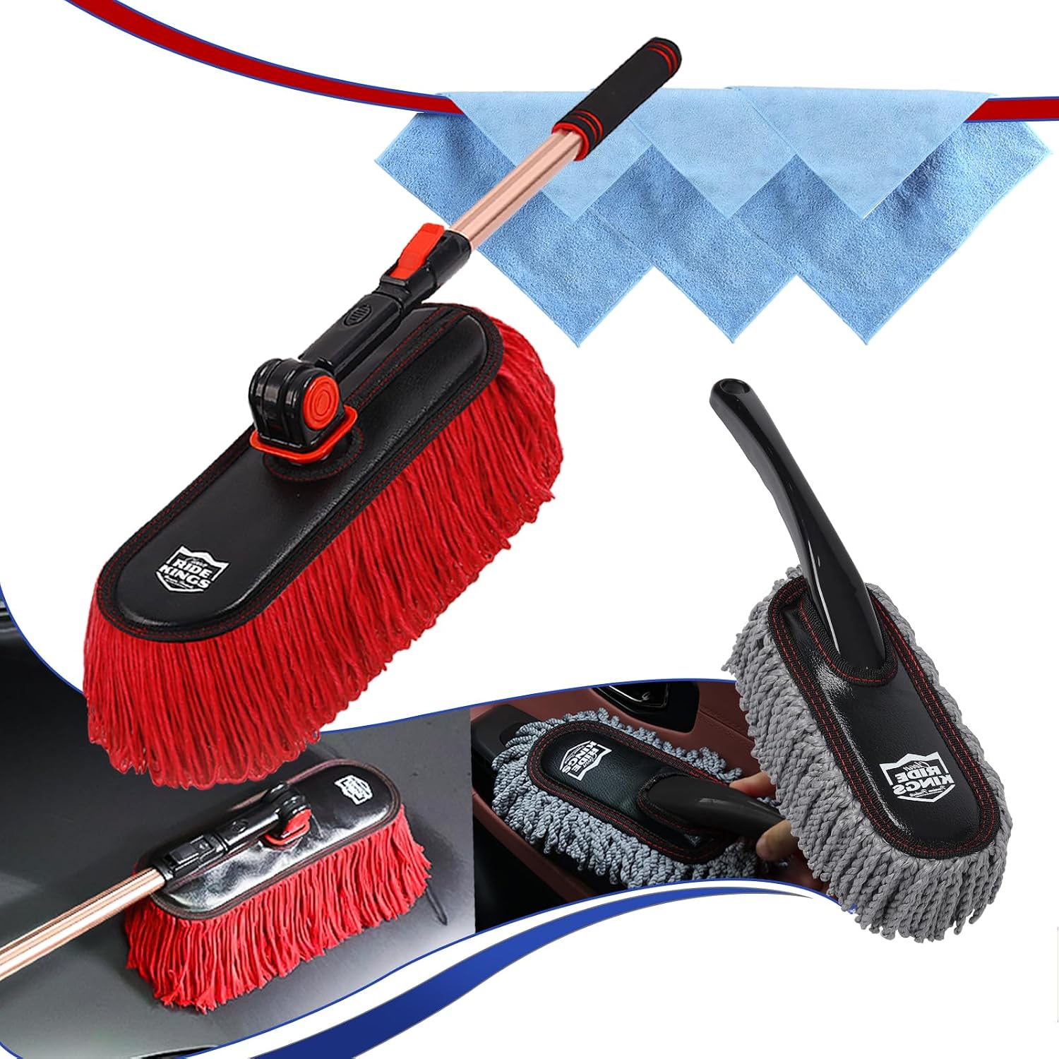 Car Brush Set & Car Towel Blue3