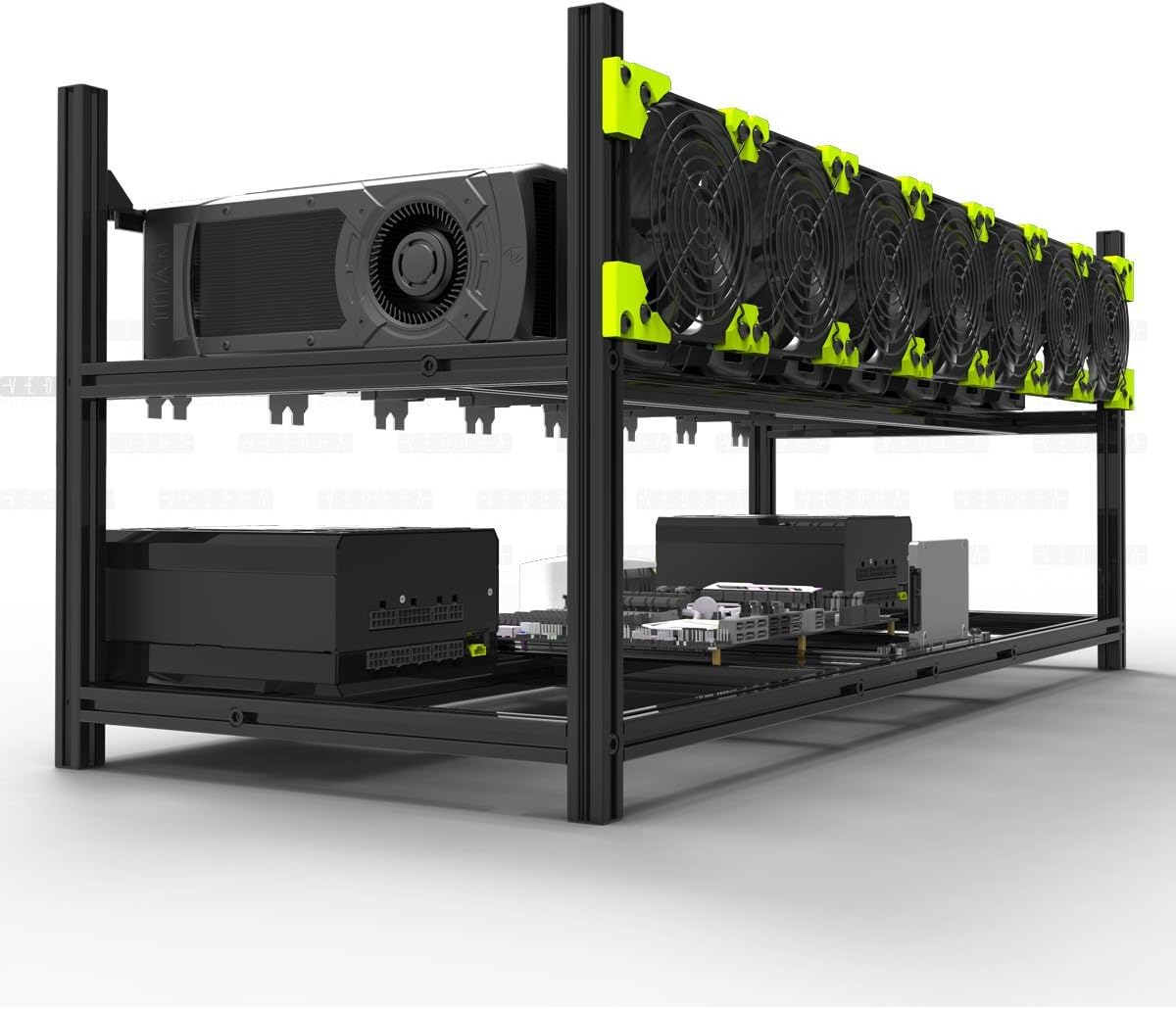 Veddha V3C 8-GPU Aluminum Mining Case Open Air Comoros Ubuy