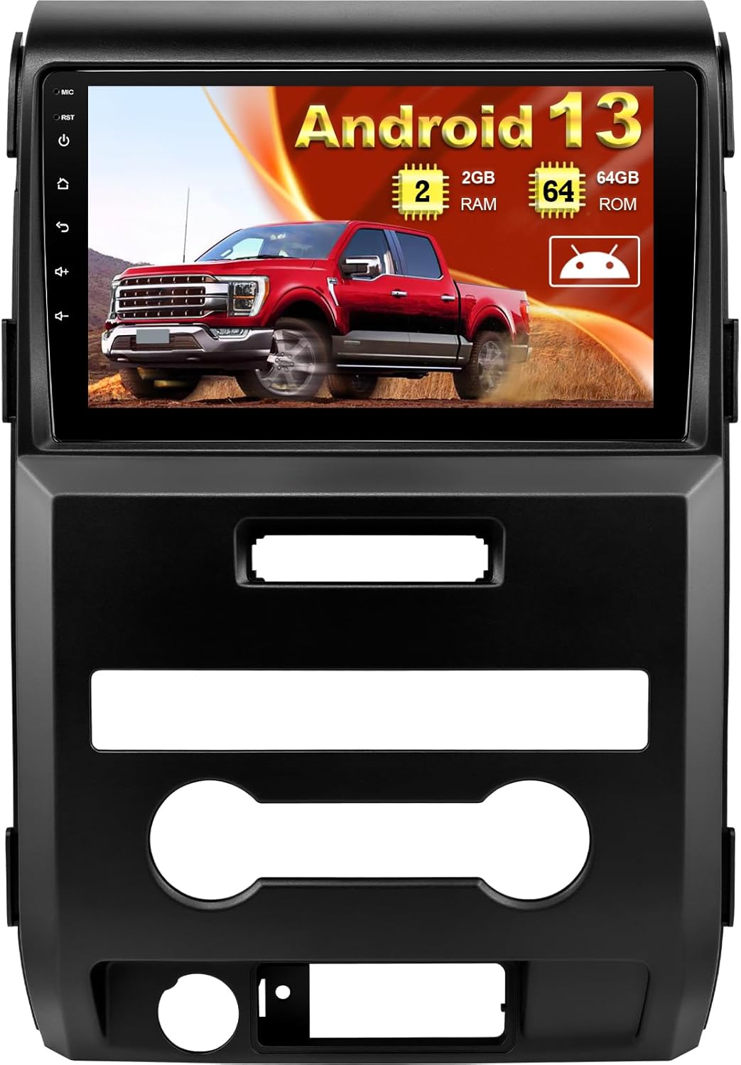 Car Radio Stereo for Ford F150 2009-2012, Android 13 2+64G Auto Head Unit with 9 Inch Touchscreen, Wireless Carplay, GPS, WiFi, Bluetooth, FM, AM, RDS, SWC