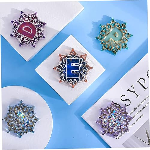 Miniatura 9 de SEWACC Plantilla de alfabeto 3 piezas molde de resina mandala flor molde de fundición reutilizable molde de fundición DIY moldes de llavero de