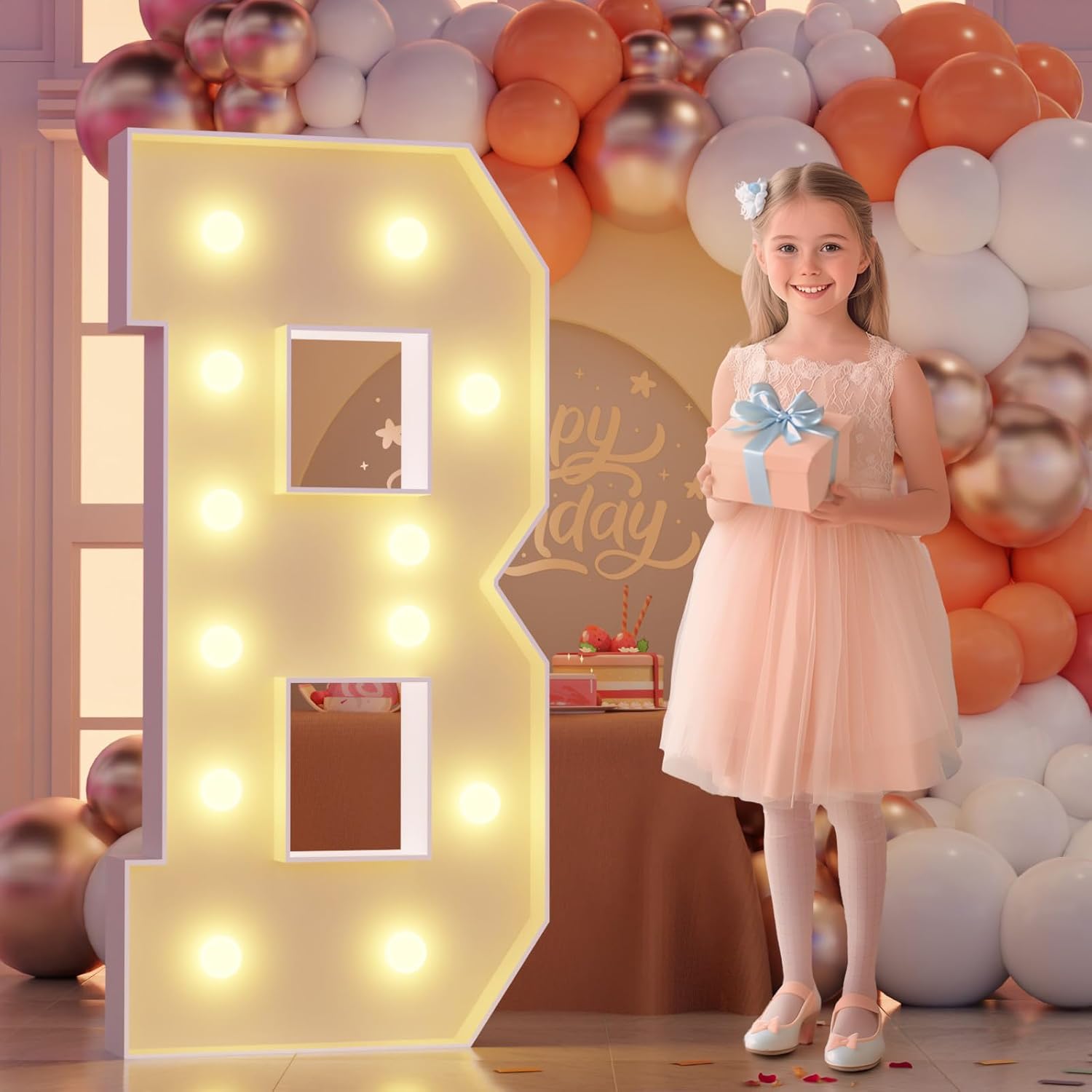 Marquee Letters 4 Feet Tall, 4FT Marquee Light Up Letters B, Large Marquee Letter for Party Decoration, Birthday Marry Me Wedding Baby Shower Graduation Decor, Assembly Needed Letter B