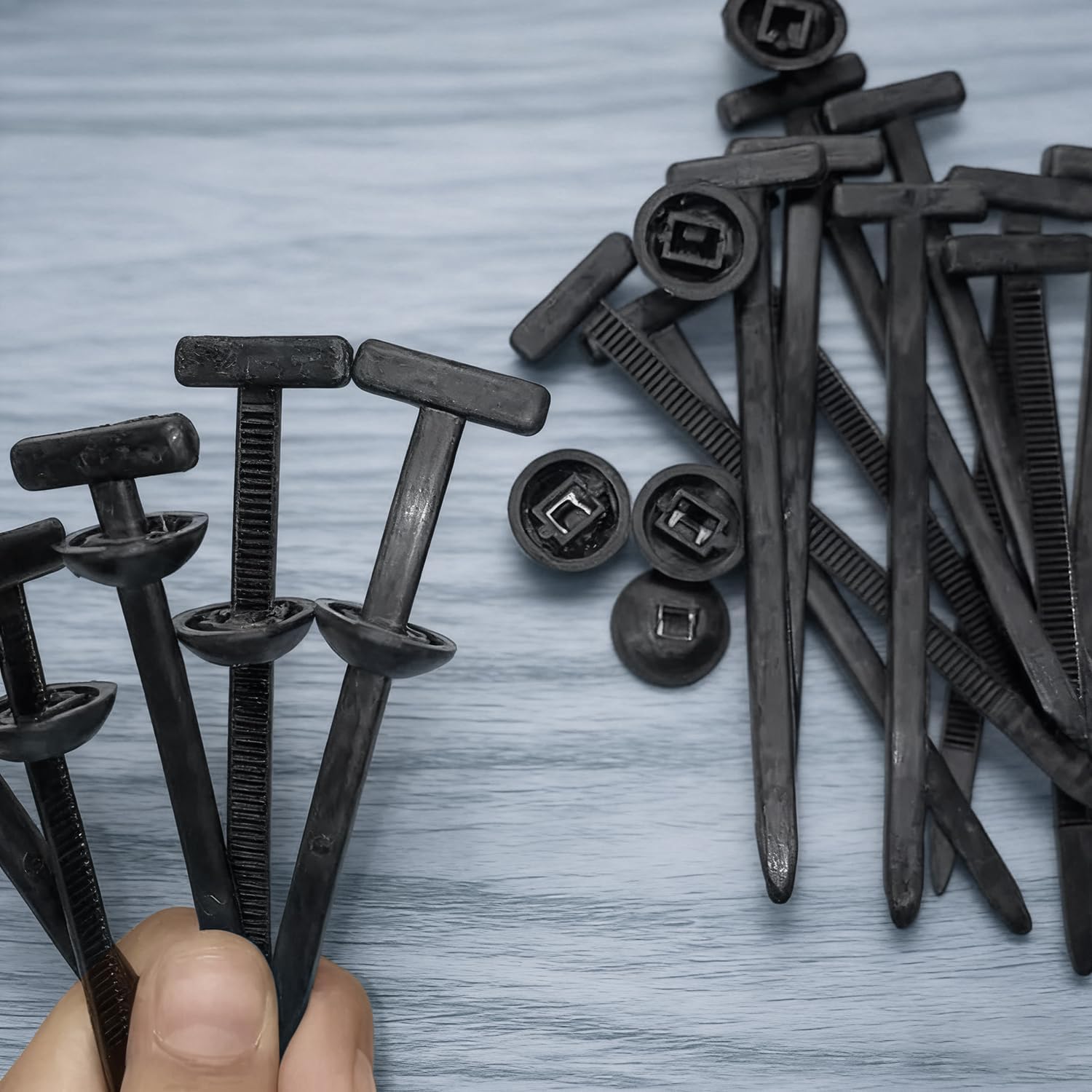 100pcs Nylon Universal Cable Tie Buckle, Heavy Duty Self-Locking Zip Ties with Pin Button Design,UV Resistant Fasteners for Car Repair,Bumper,Fender,Door Panel and Household Fastening,Office Use