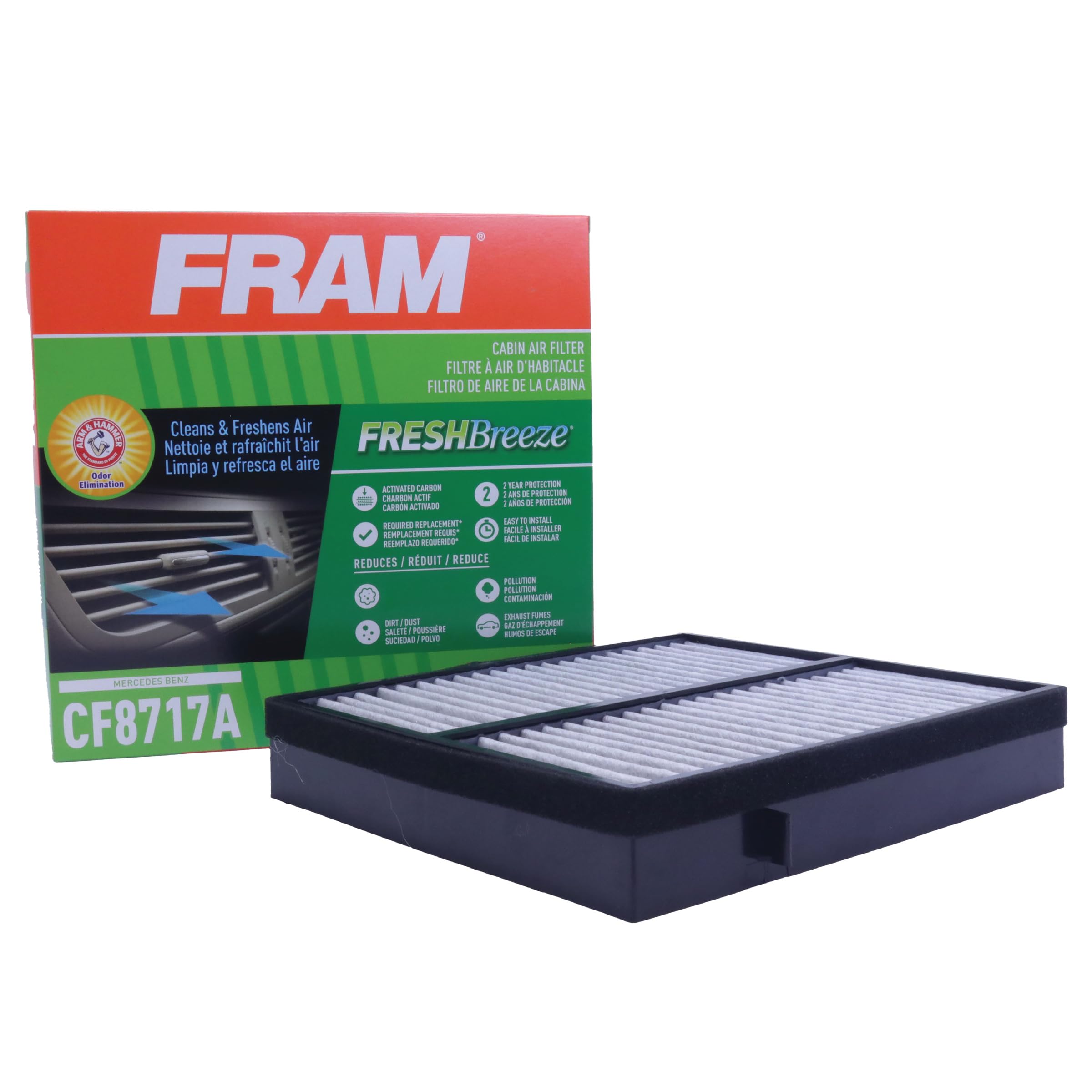 Filtro de aire de cabina FRAM CF8717A elimina malos olores en Mercedes-Benz