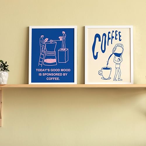Miniatura 5 de JXREQ Póster de café de moda, decoración de pared de barra de café, juego de 4, 8 x 10 sin marco