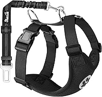 Vista 1 de SlowTon - arnés de perro para auto más correa conectora arnés ajustable multifunción doble tela de malla transpirable acoplar a cinturón