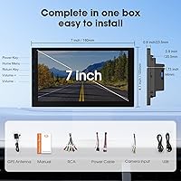 Vista 8 de 7" Estéreo de Coche Doble Din con CarPlay Inalámbrico y Android Auto - Pantalla Táctil Android 13, Bluetooth 4.1, 2GB+32GB, GPS, 25W AMP (Sin Cámara)