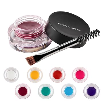 Color Waterproof Multifunctional Eyebrow Cream & Eyeliner Cream Eyebrow Pomade with Eyebrow Brush (8 colors)
