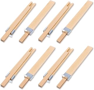 4 Pack Wooden Drawer Slides Bottom Mount Classic Center Guide Track with Metal Slide Glides Traditional Wood Drawer Rails for Dresser Replacement(16 Inches)